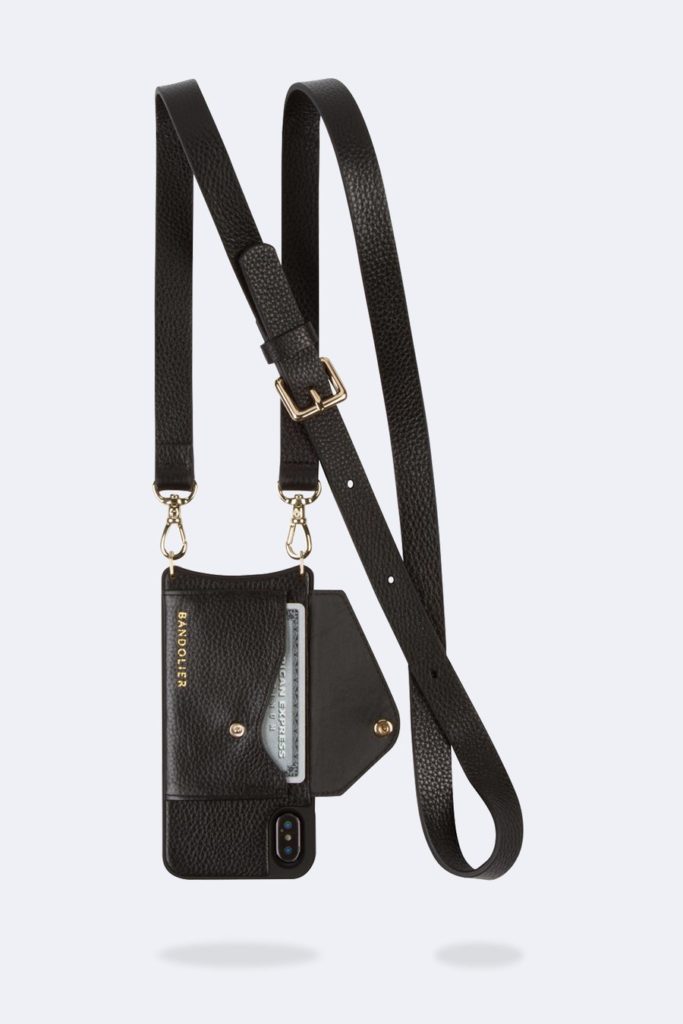 Bandolier phone crossbody with a side slot credit card case