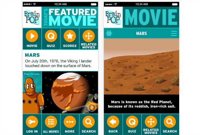 Brain Pop Featured Movie: Our cool free app of the week