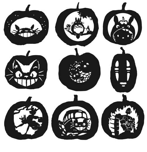 9 free Studio Ghibli pumpkin carving templates from Crayon Monkey on Flickr